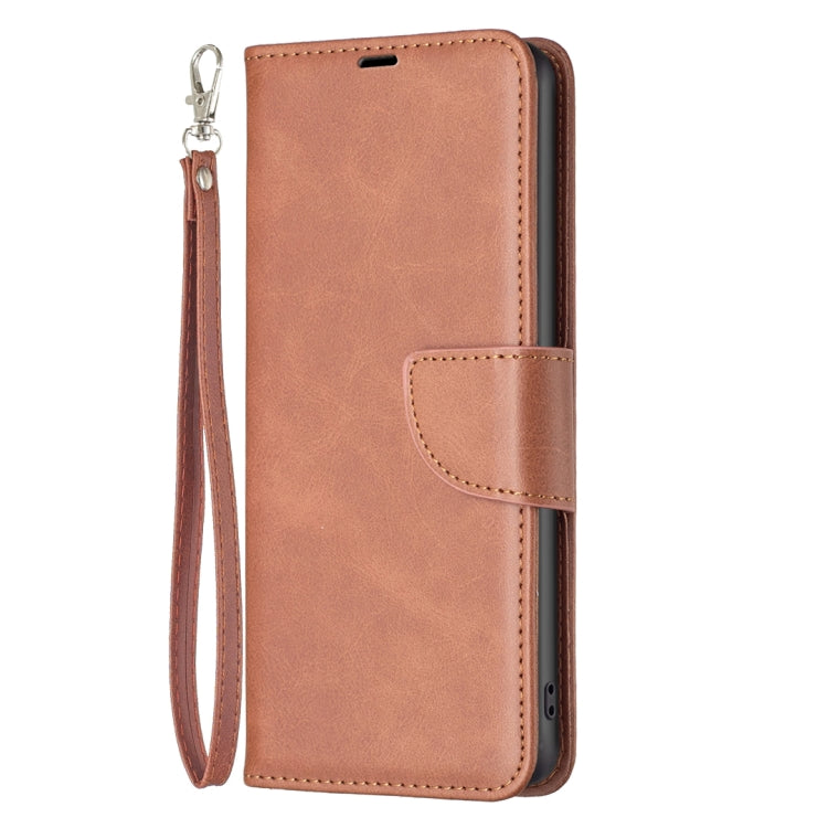 For Xiaomi Redmi Note 13 4G Global Lambskin Texture Pure Color Flip Leather Phone Case(Brown) - Note 13 Cases by PMC Jewellery | Online Shopping South Africa | PMC Jewellery | Buy Now Pay Later Mobicred