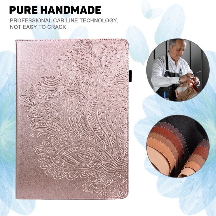 For Lenovo Tab P11 Gen 2 Peacock Embossed Pattern Leather Tablet Case(Rose Gold) - Lenovo by PMC TechLife | Online Shopping South Africa | PMC TechLife | Buy Now Pay Later Mobicred