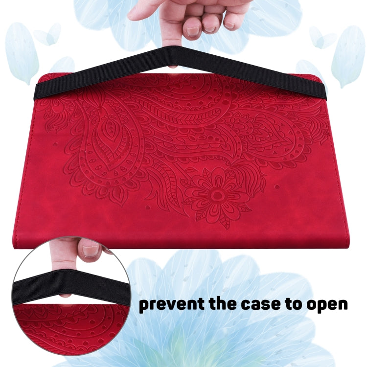 For Lenovo Tab P11 Gen 2 Peacock Embossed Pattern Leather Tablet Case(Red) - Lenovo by PMC TechLife | Online Shopping South Africa | PMC TechLife | Buy Now Pay Later Mobicred