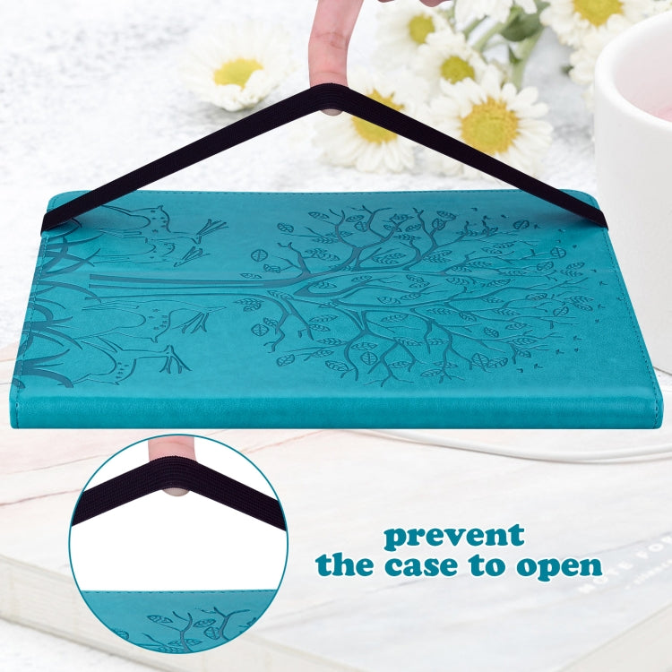 For Lenovo Tab P11 Pro Gen 2 Tree & Deer Pattern Embossed Leather Tablet Case(Blue) - Lenovo by PMC TechLife | Online Shopping South Africa | PMC TechLife | Buy Now Pay Later Mobicred
