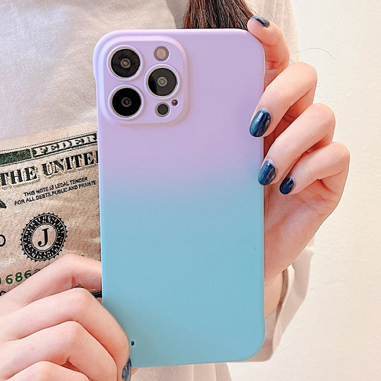 For iPhone 13 Pro Frameless Skin Feel Gradient Phone Case(Light Purple + Light Blue) - iPhone 13 Pro Cases by PMC Jewellery | Online Shopping South Africa | PMC Jewellery | Buy Now Pay Later Mobicred