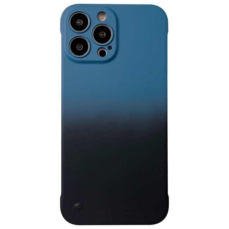 For iPhone 12 Pro Frameless Skin Feel Gradient Phone Case(Blue + Black) - iPhone 12 / 12 Pro Cases by PMC Jewellery | Online Shopping South Africa | PMC Jewellery | Buy Now Pay Later Mobicred