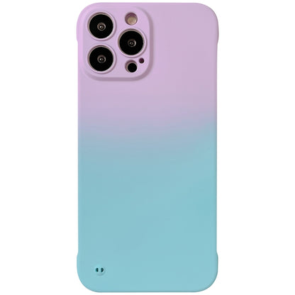 For iPhone 12 Frameless Skin Feel Gradient Phone Case(Light Purple + Light Blue) - iPhone 12 / 12 Pro Cases by PMC Jewellery | Online Shopping South Africa | PMC Jewellery | Buy Now Pay Later Mobicred