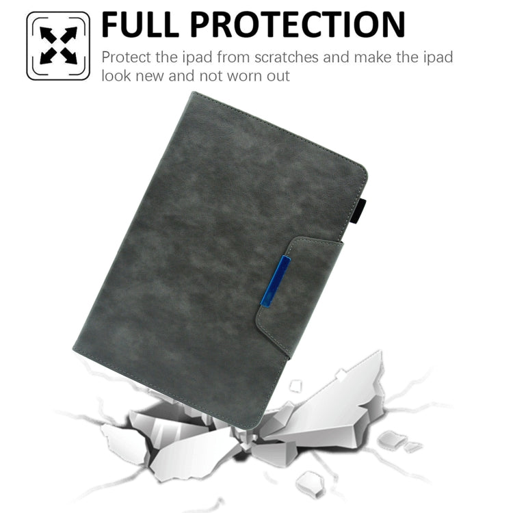 For 8 inch Suede Cross Texture Magnetic Clasp Leather Tablet Case(Grey) - 8 inch by PMC TechLife | Online Shopping South Africa | PMC TechLife | Buy Now Pay Later Mobicred
