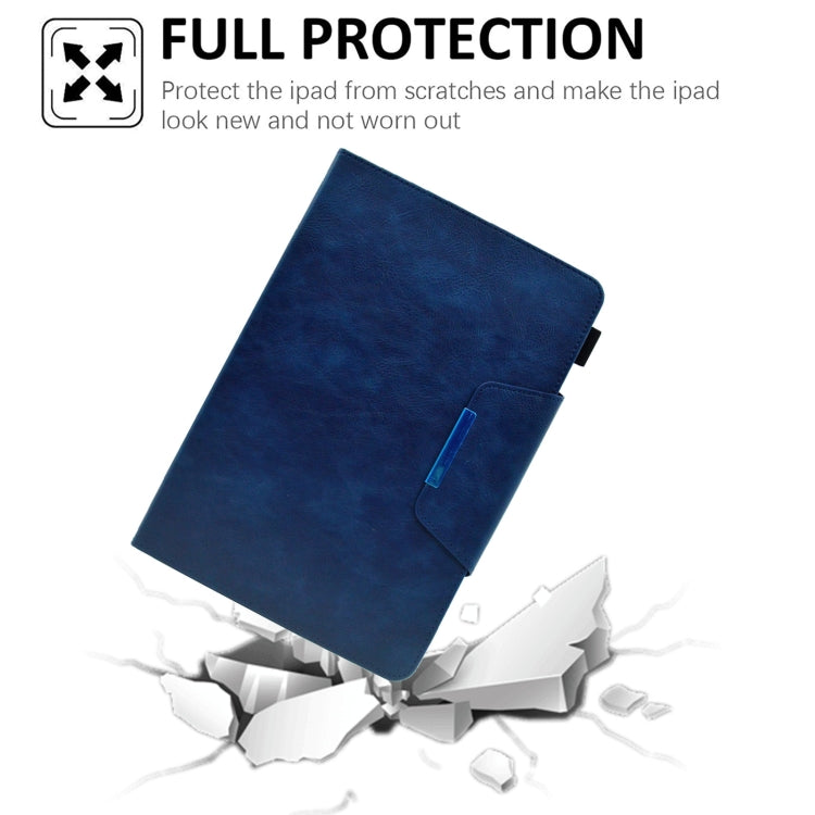 For 10 inch Suede Cross Texture Magnetic Clasp Leather Tablet Case(Blue) - 10 - 11 inch by PMC TechLife | Online Shopping South Africa | PMC TechLife | Buy Now Pay Later Mobicred