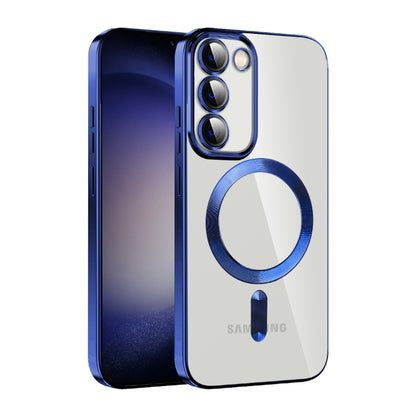 For Samsung Galaxy S23 5G CD Texture Plating TPU MagSafe Phone Case with Lens Film(Royal Blue) - Galaxy S23 5G Cases by PMC Jewellery | Online Shopping South Africa | PMC Jewellery