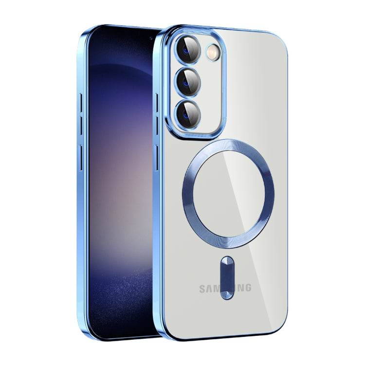 For Samsung Galaxy S23 5G CD Texture Plating TPU MagSafe Phone Case with Lens Film(Sierra Blue) - Galaxy S23 5G Cases by PMC Jewellery | Online Shopping South Africa | PMC Jewellery