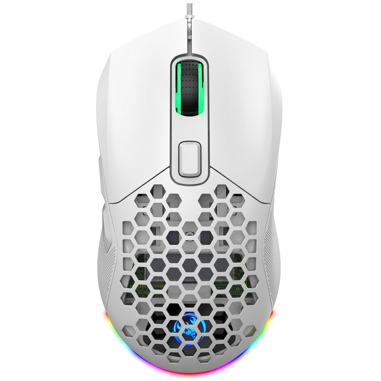 HXSJ X300 7200DPI RGB Backlight Interchangeable Back Cover Hole Gaming Wired Mouse(White) - Wired Mice by HXSJ | Online Shopping South Africa | PMC Jewellery | Buy Now Pay Later Mobicred