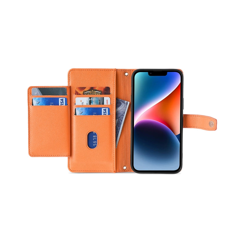 For Honor X7A Sheep Texture Cross-body Zipper Wallet Leather Phone Case(Orange) - Honor Cases by PMC TechLife | Online Shopping South Africa | PMC TechLife | Buy Now Pay Later Mobicred