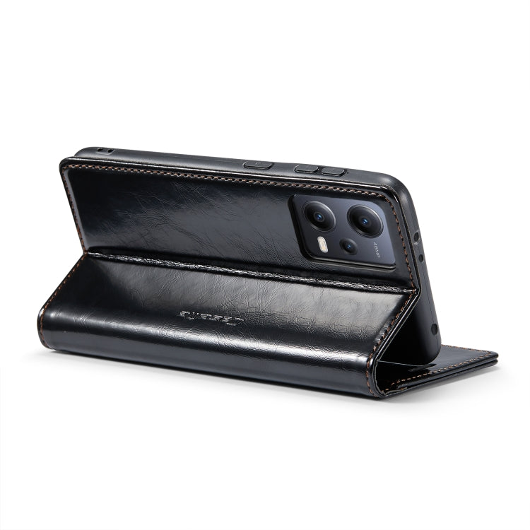 For Xiaomi Redmi Note 12 5G / Poco X5 CaseMe 003 Crazy Horse Texture Leather Phone Case(Black) - Xiaomi Cases by CaseMe | Online Shopping South Africa | PMC Jewellery | Buy Now Pay Later Mobicred