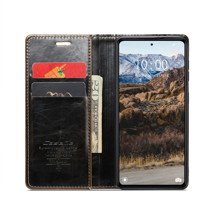 For Xiaomi Redmi Note 12 5G / Poco X5 CaseMe 003 Crazy Horse Texture Leather Phone Case(Coffee) - Xiaomi Cases by CaseMe | Online Shopping South Africa | PMC Jewellery | Buy Now Pay Later Mobicred