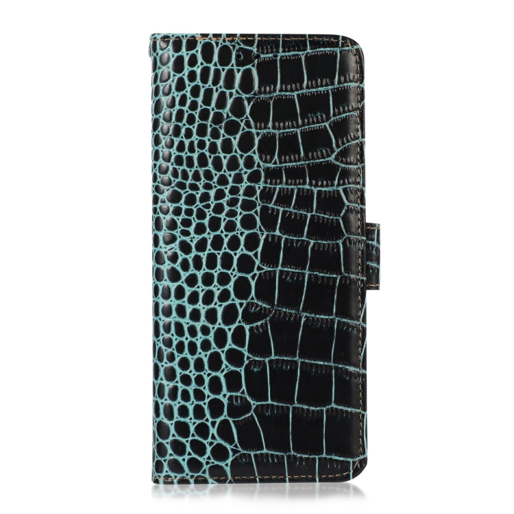 For Google Pixel 7a Crocodile Top Layer Cowhide Leather Phone Case(Green) - Google Cases by PMC TechLife | Online Shopping South Africa | PMC TechLife | Buy Now Pay Later Mobicred