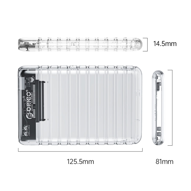 ORICO 2139C3-V1 2.5 inch USB3.0 Hard Disk External Case(Transparent) - Hard Drive Bags & Cases by ORICO | Online Shopping South Africa | PMC Jewellery | Buy Now Pay Later Mobicred