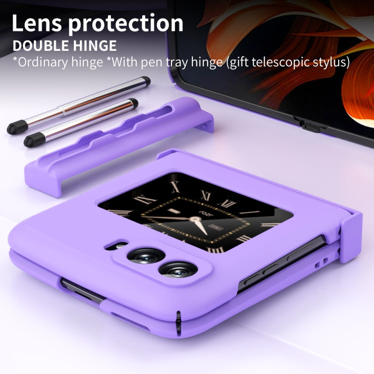 For Motorola Razr 2022 Macaron Three-piece Set Phone Case with Stylus(Purple) - Motorola Cases by PMC TechLife | Online Shopping South Africa | PMC TechLife | Buy Now Pay Later Mobicred