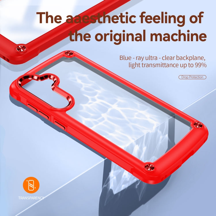 For Samsung Galaxy S24 5G TPU + PC Lens Protection Phone Case(Red) - Galaxy S24 5G Cases by PMC TechLife | Online Shopping South Africa | PMC TechLife