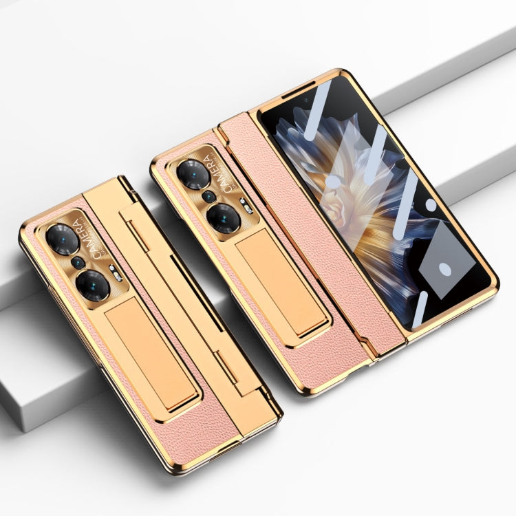 For Honor Magic Vs Integrated Full Coverage Phone Case with Hinge(Gold+Pink) - Honor Cases by PMC TechLife | Online Shopping South Africa | PMC TechLife | Buy Now Pay Later Mobicred