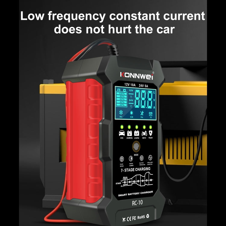 KONNWEI RC-10 2 inch Car Battery Charger Battery Pulse Repair Tool, Plug Type:UK Plug - Battery Charger by KONNWEI | Online Shopping South Africa | PMC Jewellery | Buy Now Pay Later Mobicred