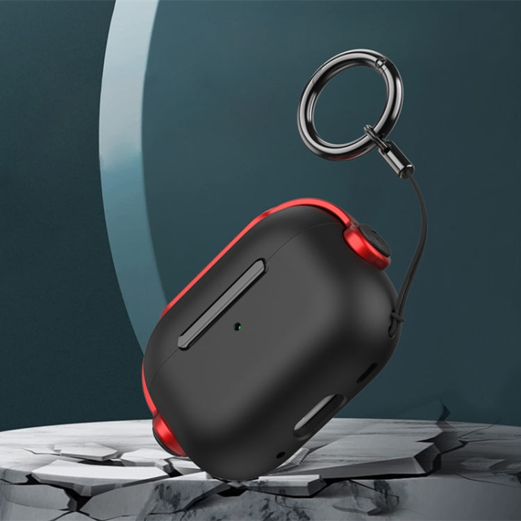 For AirPods Pro 2 Wireless Earphones TPU Protective Case(Black Red) - For AirPods Pro 2 by PMC Jewellery | Online Shopping South Africa | PMC Jewellery | Buy Now Pay Later Mobicred