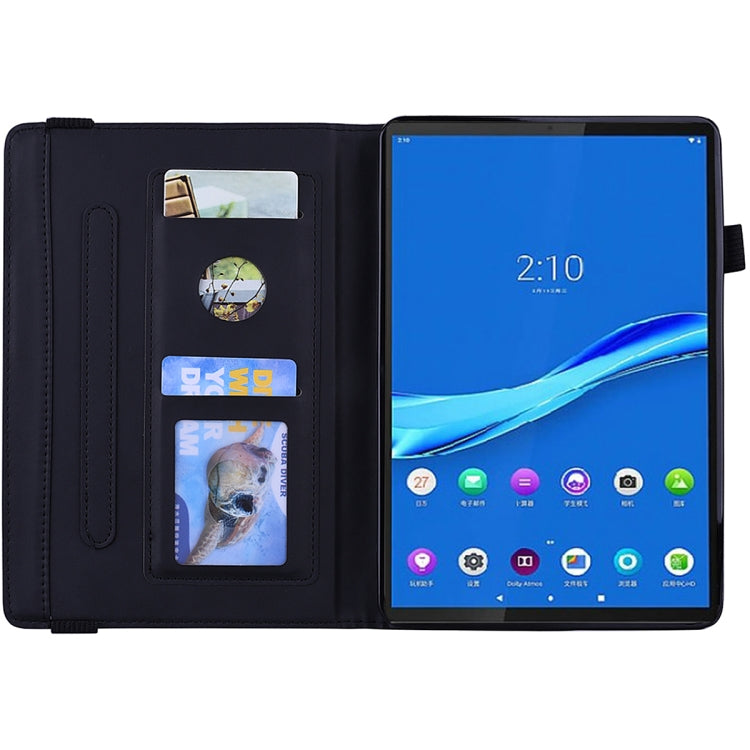 For Lenovo Tab M10 Plus 10.6 3rd Gen 2022 Calf Texture Embossed Flip Leather Tablet Case(Black) - Lenovo by PMC TechLife | Online Shopping South Africa | PMC TechLife | Buy Now Pay Later Mobicred