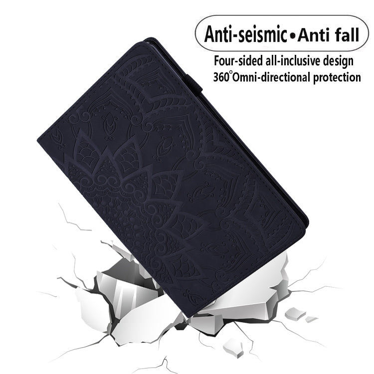 For Lenovo Tab M10 Plus 10.6 3rd Gen 2022 Calf Texture Embossed Flip Leather Tablet Case(Black) - Lenovo by PMC TechLife | Online Shopping South Africa | PMC TechLife | Buy Now Pay Later Mobicred