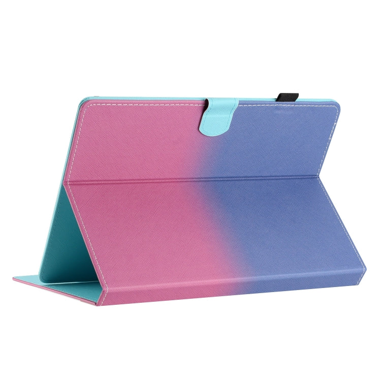 For 10 inch Universal Stitching Gradient Leather Tablet Case(Blue Rose) - 10 - 11 inch by PMC TechLife | Online Shopping South Africa | PMC TechLife | Buy Now Pay Later Mobicred