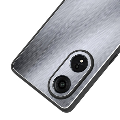 For OPPO A1 Pro / A98 Metal Brushed Texture Shockproof Phone Case(Silver) - OPPO Cases by PMC Jewellery | Online Shopping South Africa | PMC Jewellery | Buy Now Pay Later Mobicred