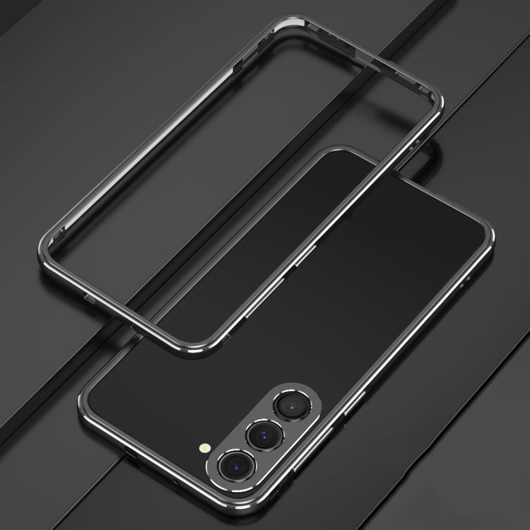 For Samsung Galaxy S23 5G Aurora Series Lens Protector + Metal Frame Phone Case(Black Silver) - Galaxy S23 5G Cases by PMC TechLife | Online Shopping South Africa | PMC TechLife
