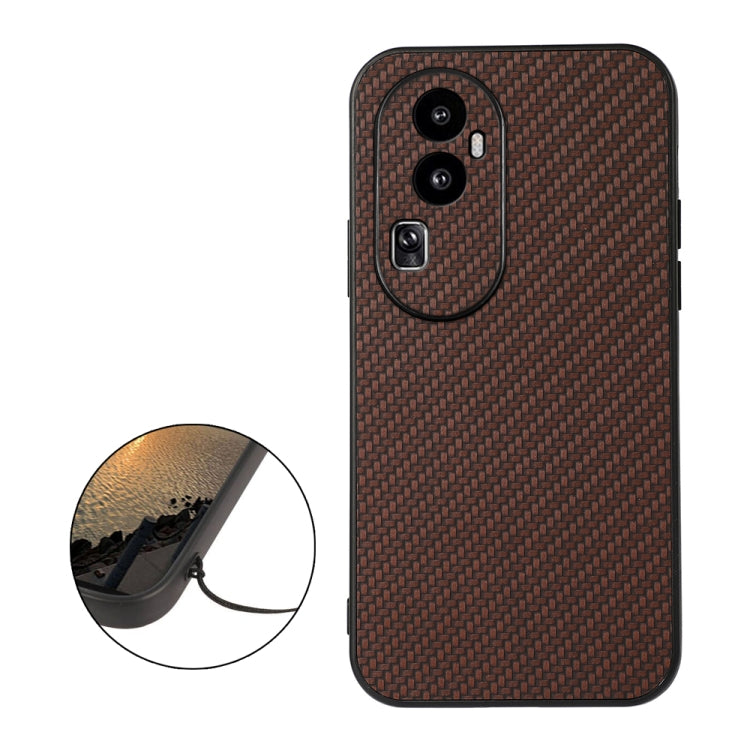 For OPPO Reno10 Pro+ Carbon Fiber Texture Shockproof Phone Case(Brown) - OPPO Cases by PMC Jewellery | Online Shopping South Africa | PMC Jewellery