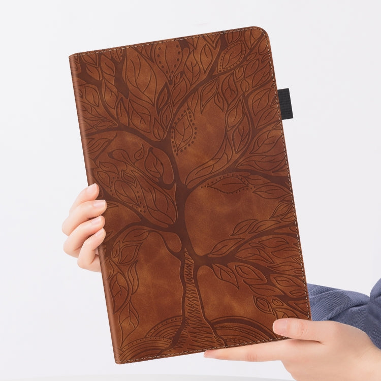 For Huawei Matepad SE 10.4 2022 Life Tree Embossed Flip Leather Tablet Case(Brown) - Huawei by PMC TechLife | Online Shopping South Africa | PMC TechLife | Buy Now Pay Later Mobicred