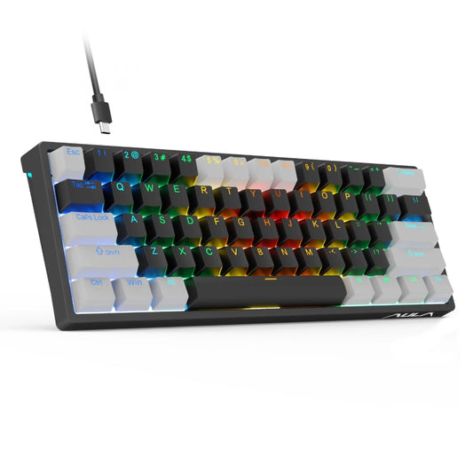 AULA F3261 Type-C Wired Hot Swappable 61 Keys RGB Mechanical Keyboard(Grey Black Green Shaft) - Wired Keyboard by AULA | Online Shopping South Africa | PMC Jewellery