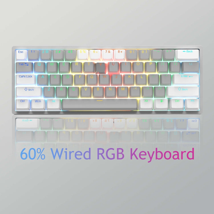 AULA F3261 Type-C Wired Hot Swappable 61 Keys RGB Mechanical Keyboard(Gray White Red Shaft) - Wired Keyboard by AULA | Online Shopping South Africa | PMC Jewellery