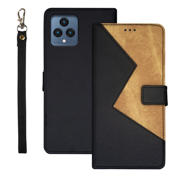 For T-Mobile REVVL 6 5G idewei Two-color Splicing Leather Phone Case(Black) - More Brand by idewei | Online Shopping South Africa | PMC Jewellery | Buy Now Pay Later Mobicred