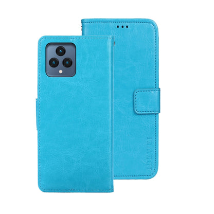 For T-Mobile REVVL 6 5G idewei Crazy Horse Texture Leather Phone Case with Holder(Sky Blue) - More Brand by idewei | Online Shopping South Africa | PMC Jewellery | Buy Now Pay Later Mobicred