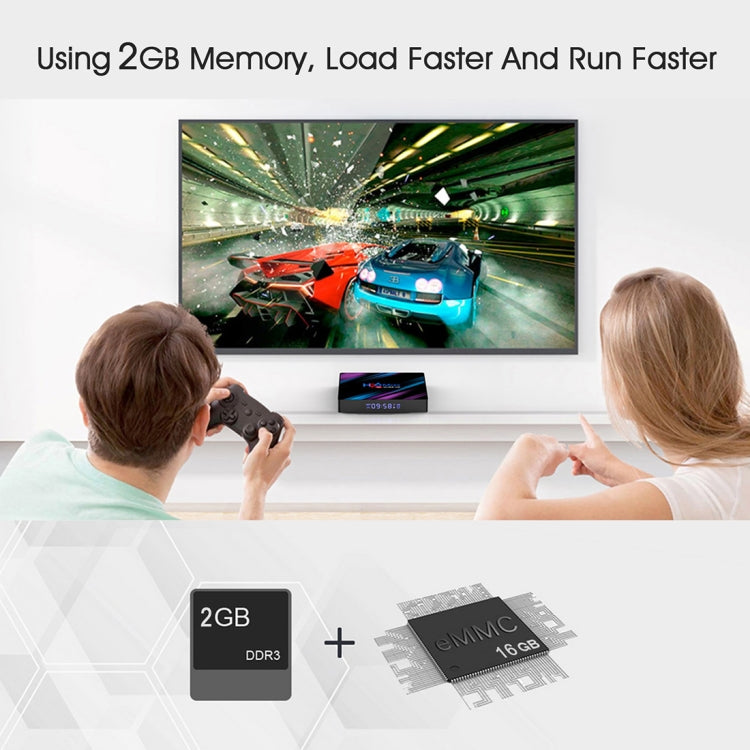 H96 Max-3318 4K Ultra HD Android TV Box with Remote Controller, Android 10.0, RK3318 Quad-Core 64bit Cortex-A53, 2GB+16GB, Support TF Card / USBx2 / AV / Ethernet, Plug Specification:US Plug - RK3318 by PMC Jewellery | Online Shopping South Africa | PMC Jewellery | Buy Now Pay Later Mobicred