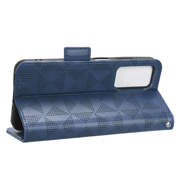 For Blackview A85 Symmetrical Triangle Leather Phone Case(Blue) - More Brand by PMC TechLife | Online Shopping South Africa | PMC TechLife | Buy Now Pay Later Mobicred