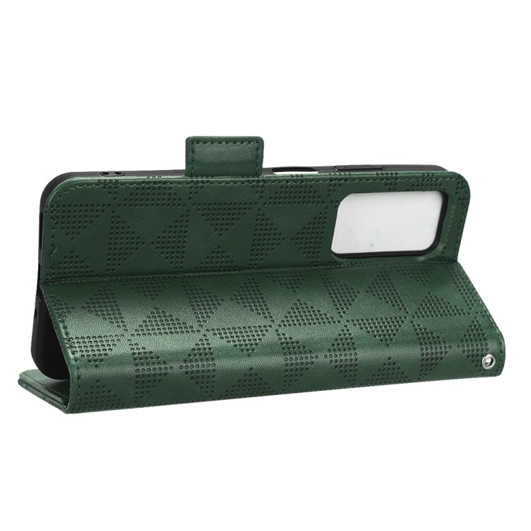 For Blackview A85 Symmetrical Triangle Leather Phone Case(Green) - More Brand by PMC TechLife | Online Shopping South Africa | PMC TechLife | Buy Now Pay Later Mobicred