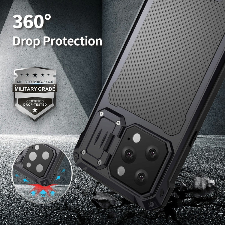 For iPhone 14 Pro RedPepper Silver Shield Series All-inclusive Lens Metal Phone Case(Blue) - iPhone 14 Pro Cases by RedPepper | Online Shopping South Africa | PMc TechLife | Buy Now Pay Later Mobicred