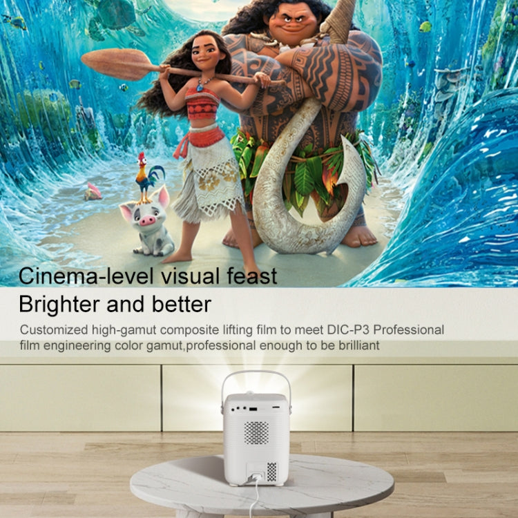 A007 Portable 1280 x 720 HD 113 ANSI Smart LED Projector, Plug:EU Plug(White) - Mini Projector by PMC Jewellery | Online Shopping South Africa | PMC Jewellery | Buy Now Pay Later Mobicred