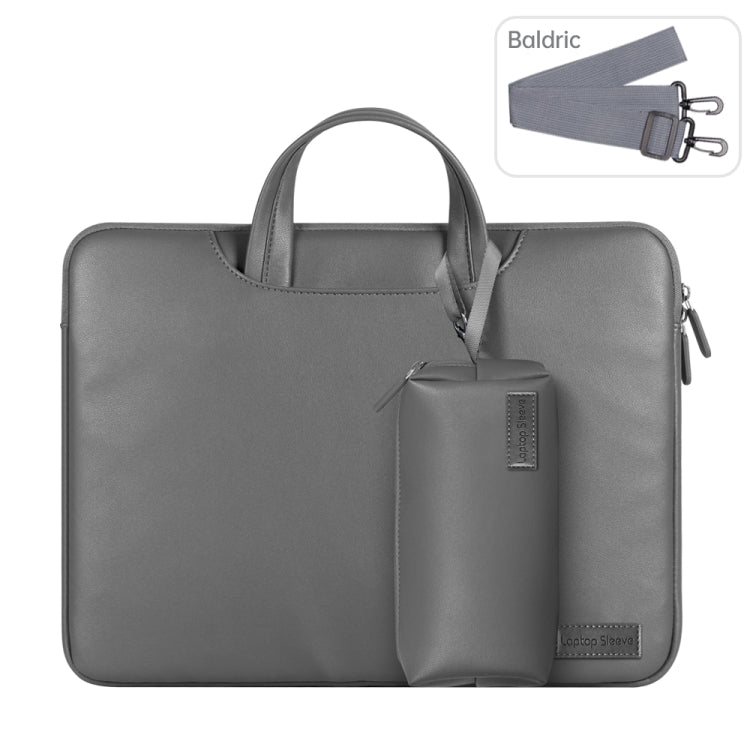 Waterproof PU Laptop Bag Inner Bag with Power Pack, Size:13 / 14 inch(Grey) - Other by PMC TechLife | Online Shopping South Africa | PMC TechLife | Buy Now Pay Later Mobicred