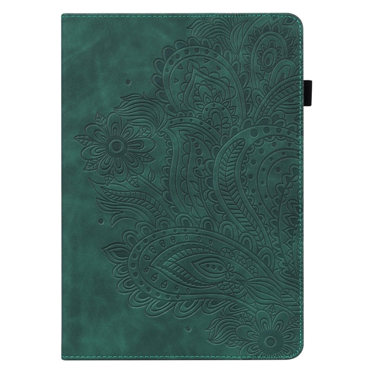 For Samsung Galaxy Tab S9 / S9 FE Peacock Embossed Pattern Leather Tablet Case(Green) - Galaxy Tab S9 Cases by PMC Jewellery | Online Shopping South Africa | PMC Jewellery | Buy Now Pay Later Mobicred