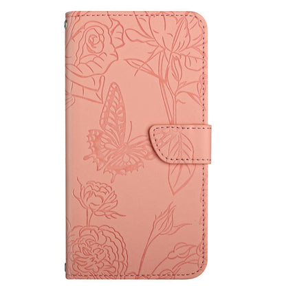For vivo V27 HT03 Skin Feel Butterfly Embossed Flip Leather Phone Case(Pink) - vivo Cases by PMC Jewellery | Online Shopping South Africa | PMC Jewellery