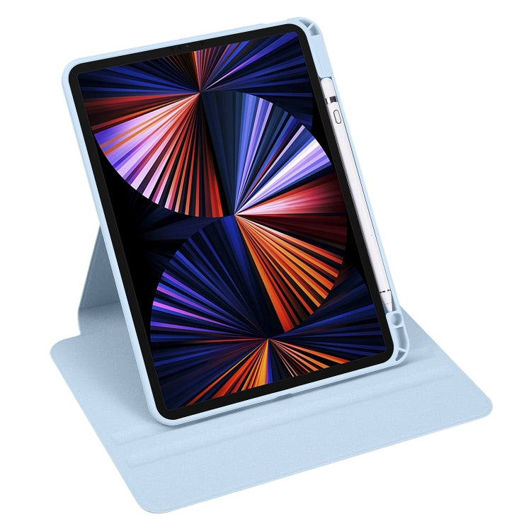 Acrylic 360 Degree Rotation Holder Tablet Leather Case For iPad Air 13 2024 / Pro 12.9 2022/2021/2020/2018(Ice Blue) - iPad Pro 12.9 (2022/2021) Cases by PMC Jewellery | Online Shopping South Africa | PMC Jewellery | Buy Now Pay Later Mobicred