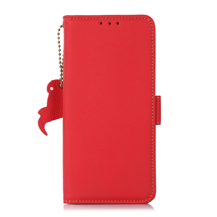For Nokia C12 4G Side-Magnetic TJ Genuine Leather RFID Phone Case(Red) - Honor Cases by PMC TechLife | Online Shopping South Africa | PMC TechLife | Buy Now Pay Later Mobicred