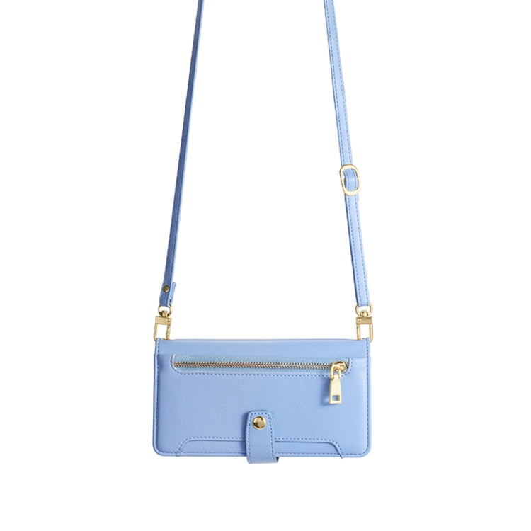 For Nokia G22 Sheep Texture Cross-body Zipper Wallet Leather Phone Case(Blue) - Nokia Cases by PMC TechLife | Online Shopping South Africa | PMC TechLife | Buy Now Pay Later Mobicred