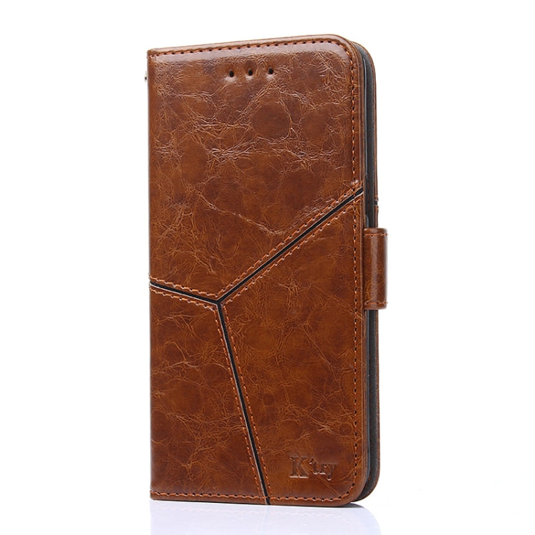 For Blackview A52 Geometric Stitching Flip Leather Phone Case(Light Brown) - More Brand by PMC Jewellery | Online Shopping South Africa | PMC Jewellery | Buy Now Pay Later Mobicred