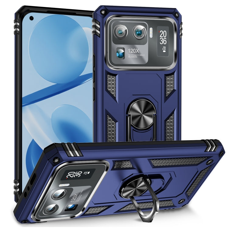 For Xiaomi Mi 11 Ultra Shockproof TPU + PC Phone Case with Holder(Blue) - Xiaomi Cases by PMC TechLife | Online Shopping South Africa | PMC TechLife | Buy Now Pay Later Mobicred