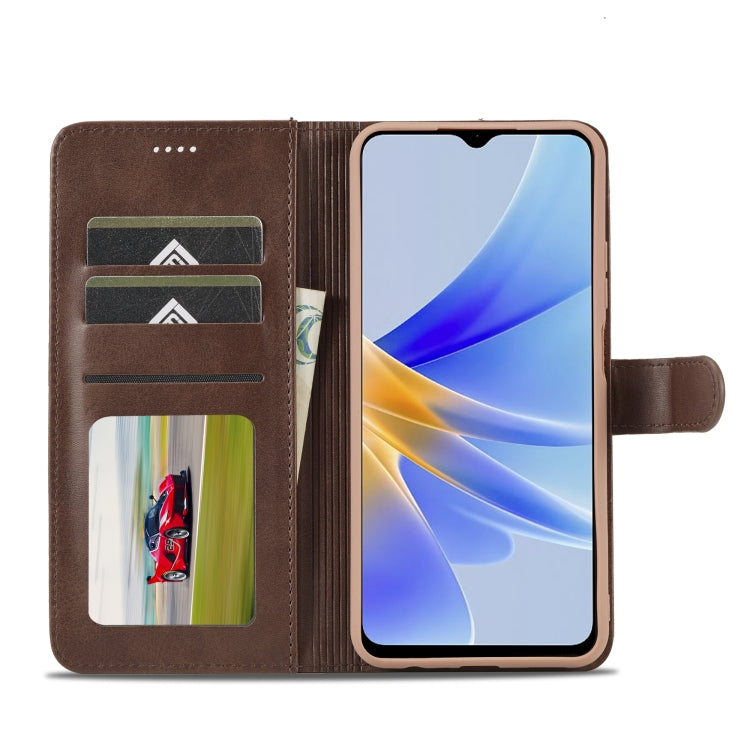 For OPPO A78 5G Global LC.IMEEKE Calf Texture Horizontal Flip Leather Case(Brown) - OPPO Cases by LC.IMEEKE | Online Shopping South Africa | PMC Jewellery