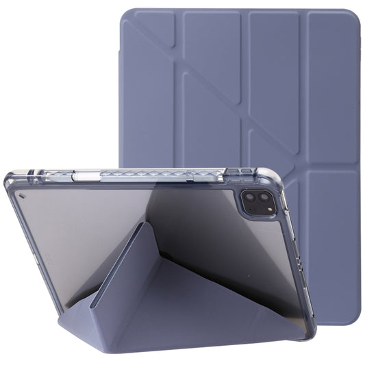 For iPad Pro 12.9 2022 / Air 13 2024 Clear Acrylic Deformation Leather Tablet Case(Lavender Purple) - iPad Pro 12.9 (2022/2021) Cases by PMC Jewellery | Online Shopping South Africa | PMC Jewellery | Buy Now Pay Later Mobicred