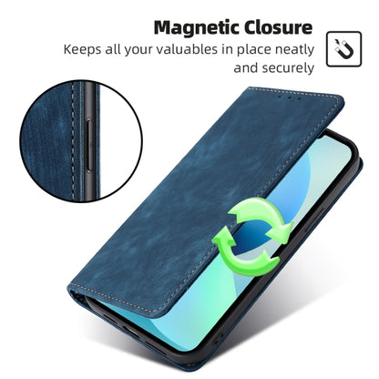 For Blackview A52 RFID Anti-theft Brush Magnetic Leather Phone Case(Blue) - More Brand by PMC Jewellery | Online Shopping South Africa | PMC Jewellery | Buy Now Pay Later Mobicred