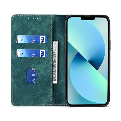 For Blackview A85 RFID Anti-theft Brush Magnetic Leather Phone Case(Green) - More Brand by PMC Jewellery | Online Shopping South Africa | PMC Jewellery | Buy Now Pay Later Mobicred